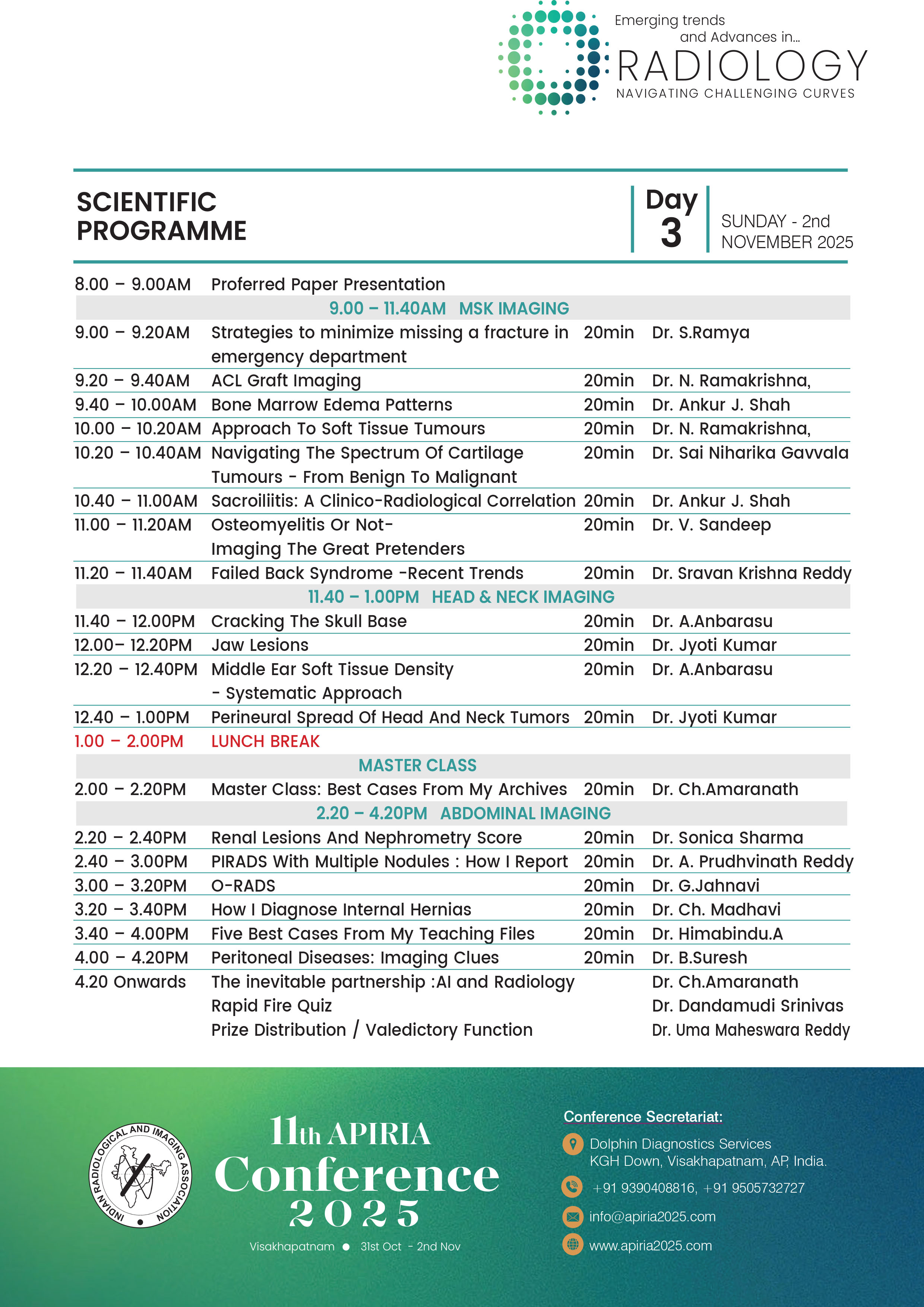 DAY - 3 PROGRAMME SCHEDULE